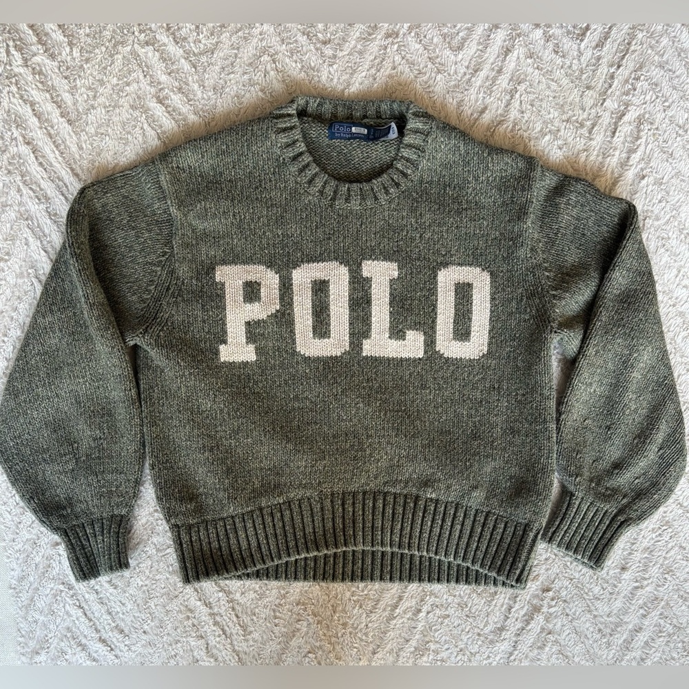 Polo Ralph Lauren Logo Green Sweater S